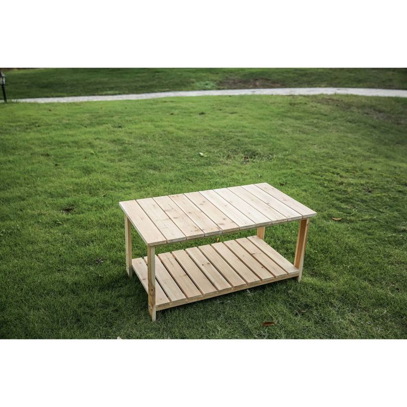 Solid Reclaimed Fir Wood Natural Accent Table - Patio Festival