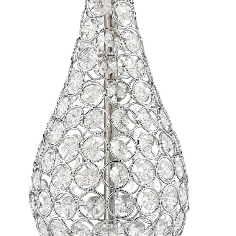 360 Lighting Sergio Chrome Blue Softback Shade USB Accent Table Lamps