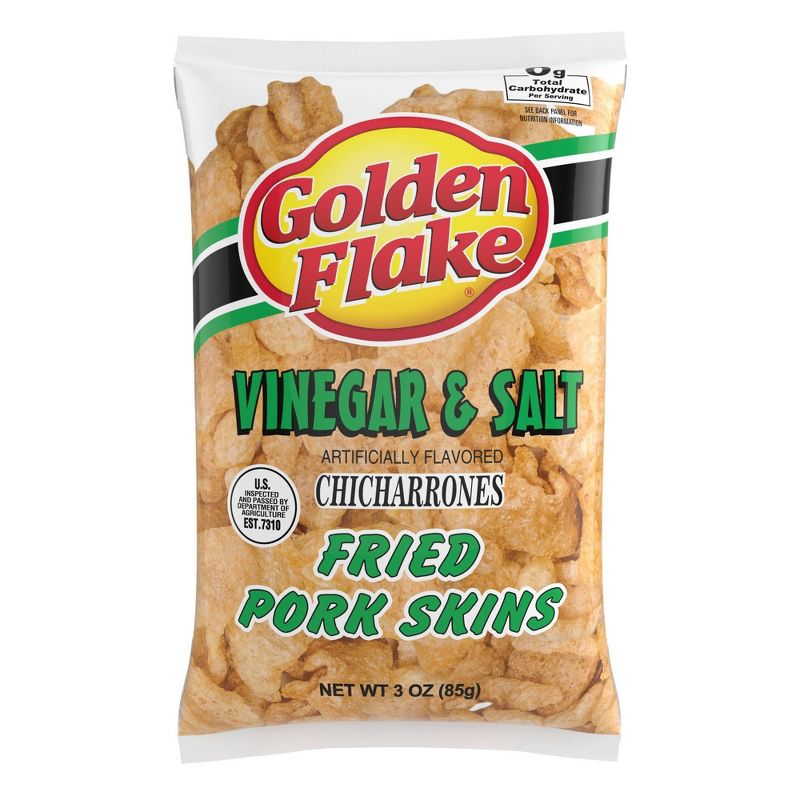 Golden Flake Vinegar & Salt Chicharrones Fried Pork Skins - 3.25oz