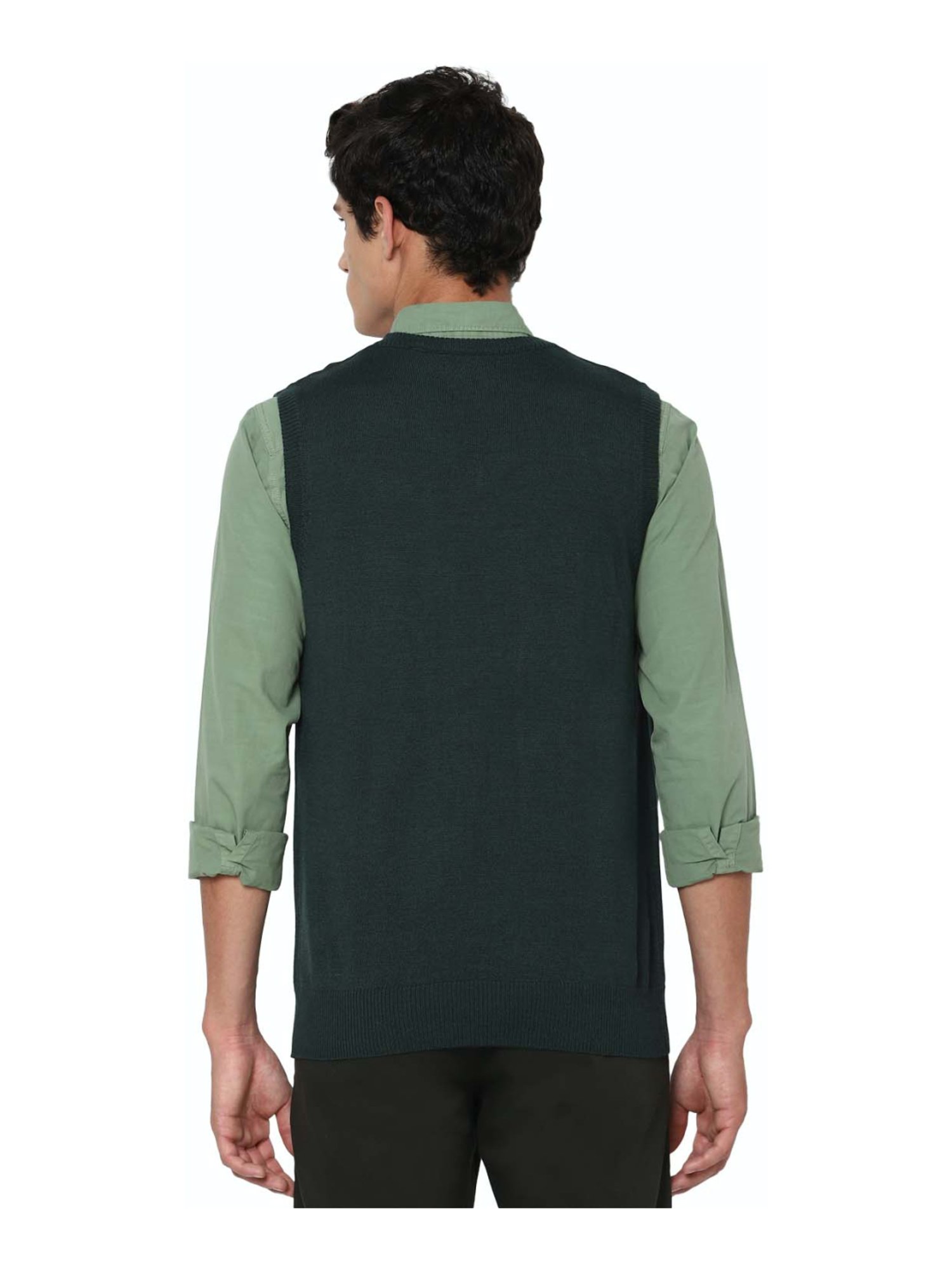 Allen Solly Teal Green Regular Fit Sweater