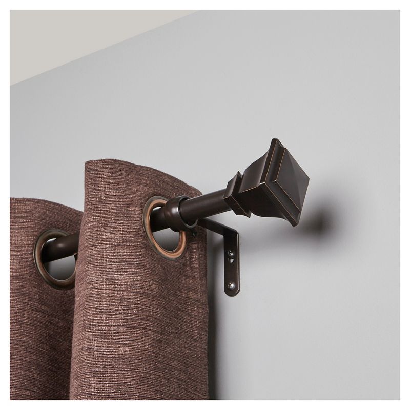 Loft by Umbra 66"-120" Soft Square Curtain Rod Set Oil Rubbed Bronze
