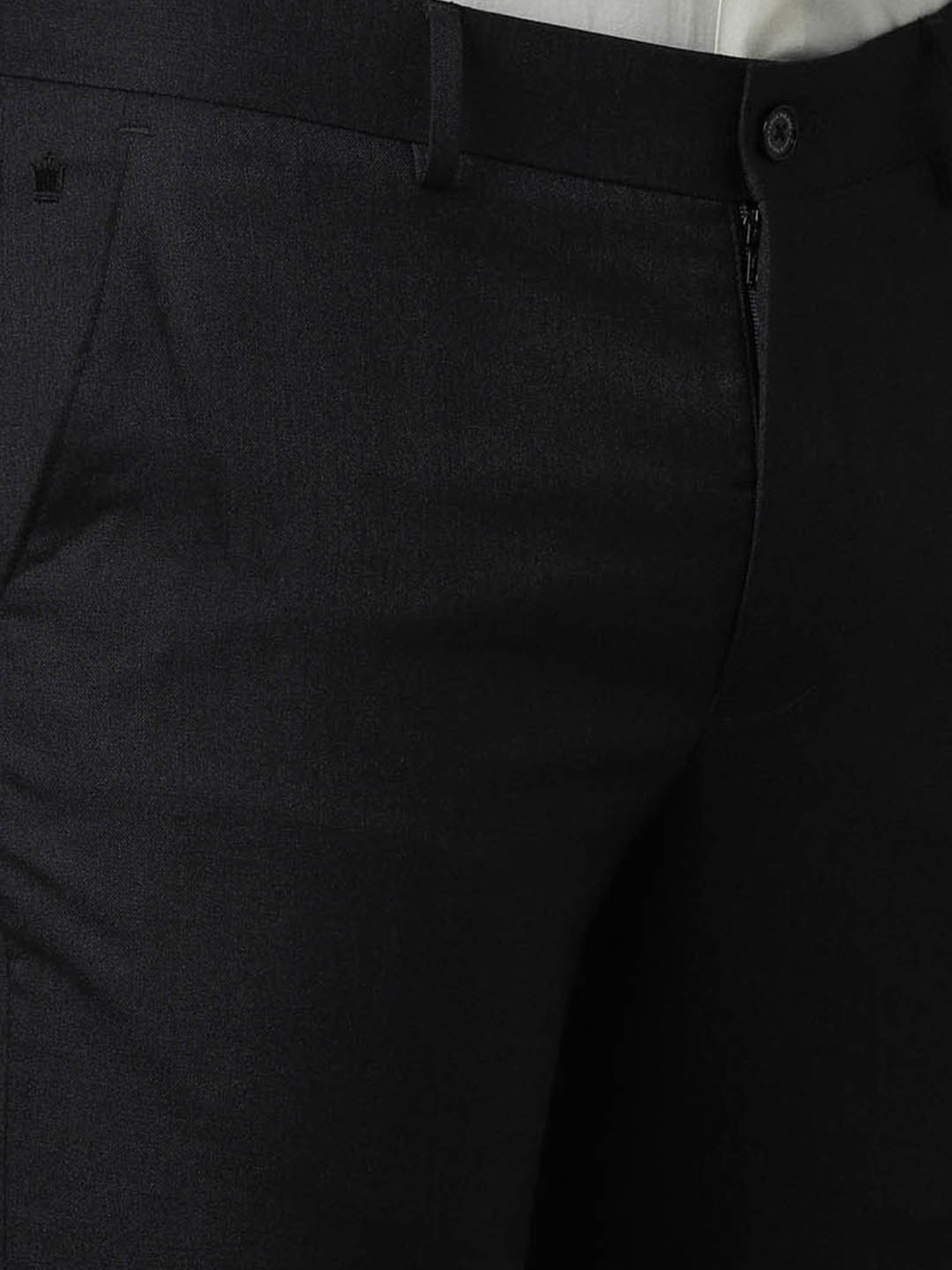 Louis Philippe Mid Black Slim Fit Trousers