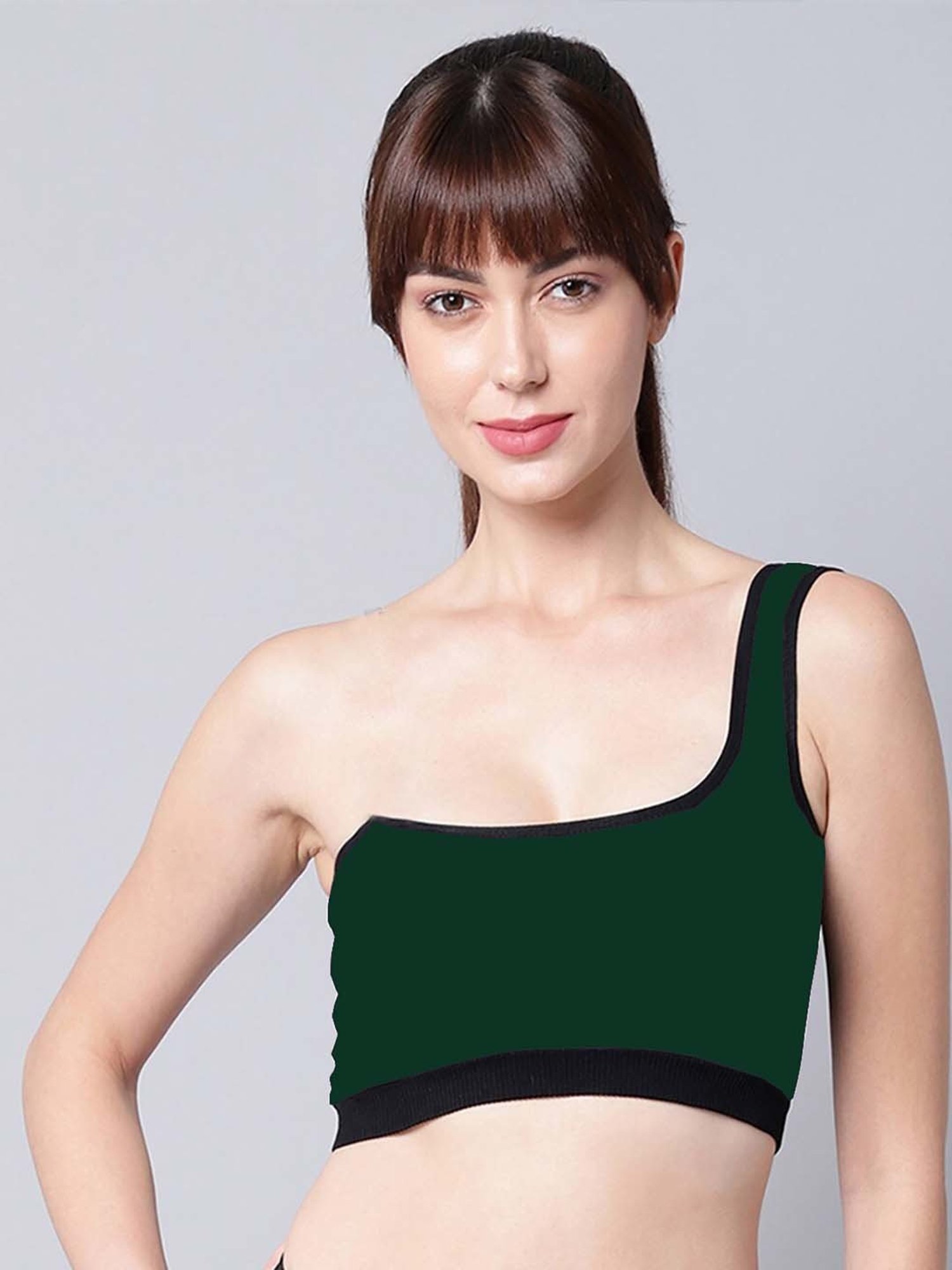 AROUSY Green & Blue Cotton Bandeau Bras - Pack Of 3