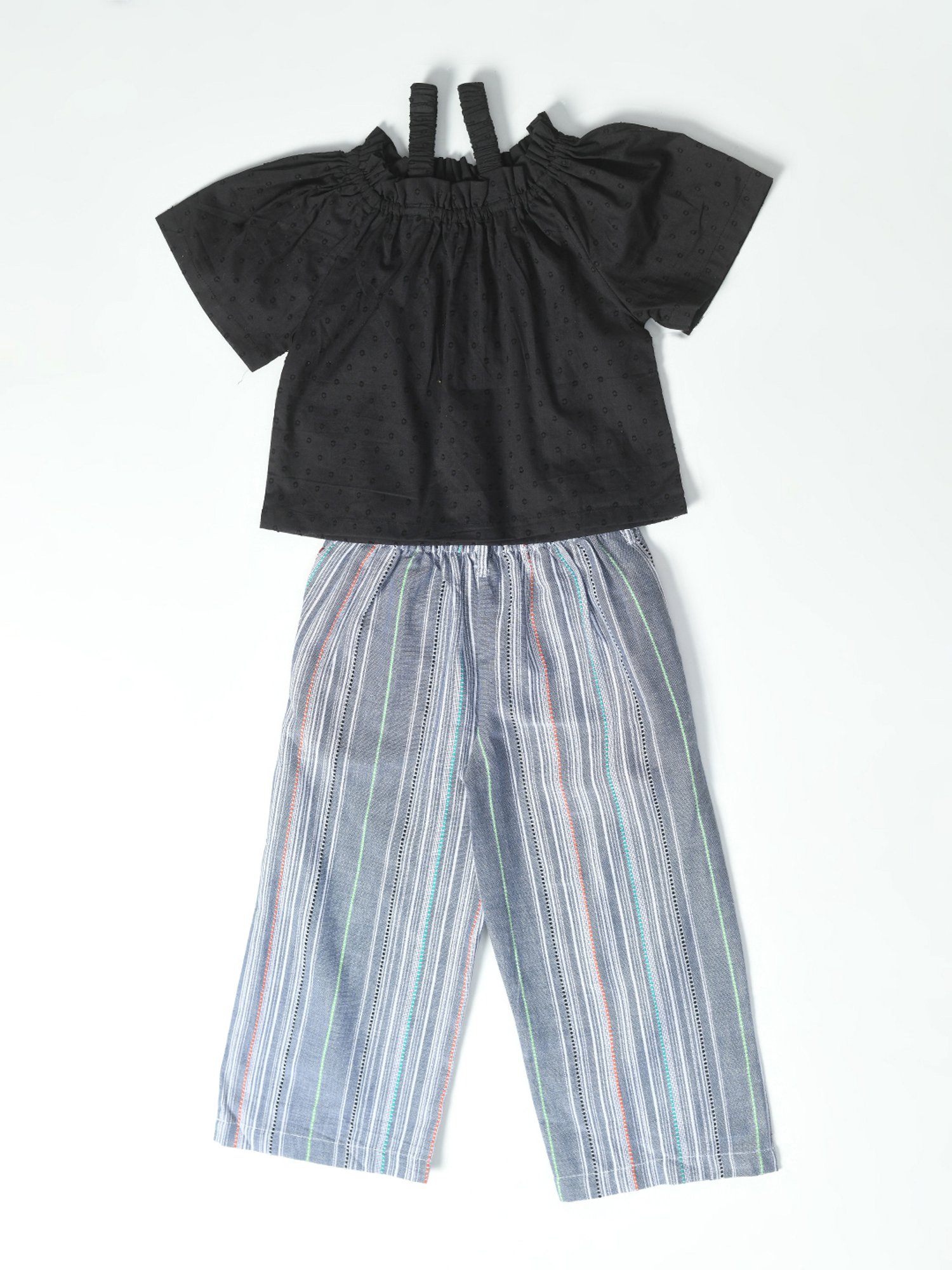 Bella Moda Kids Multicolor Self Design Top With Pants
