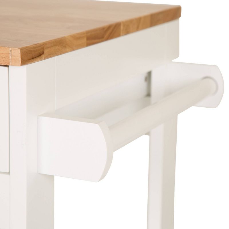Wood Top Kitchen Island White - Glitzhome
