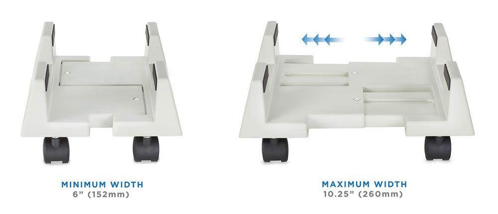 Mount-It! Mobile CPU Stand | Adjustable Width Universal PC Computer Holder Cart