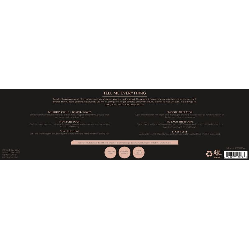 Kristin Ess Ceramic  Curling Iron - 1"