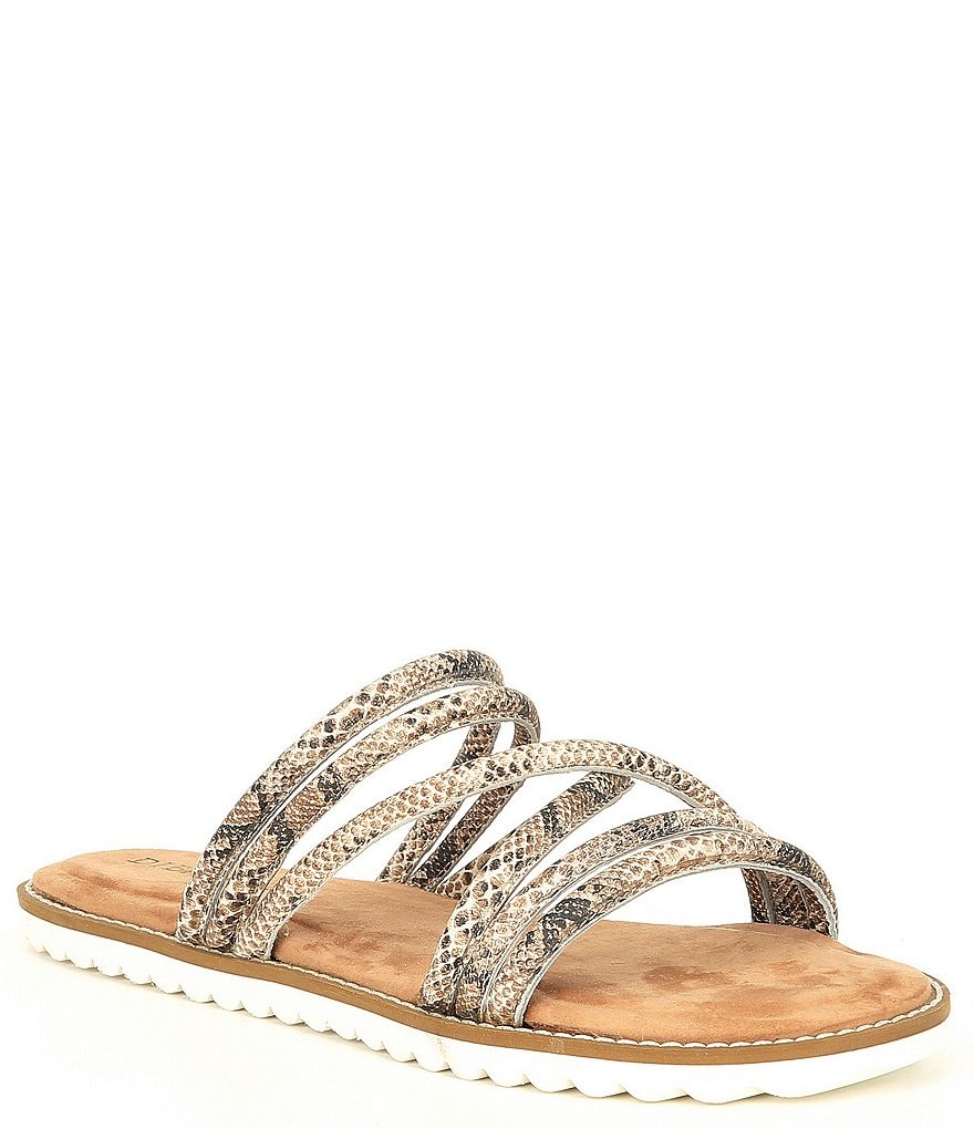 Diba True Cedar Cove Snake Print Strappy Flat Sandals