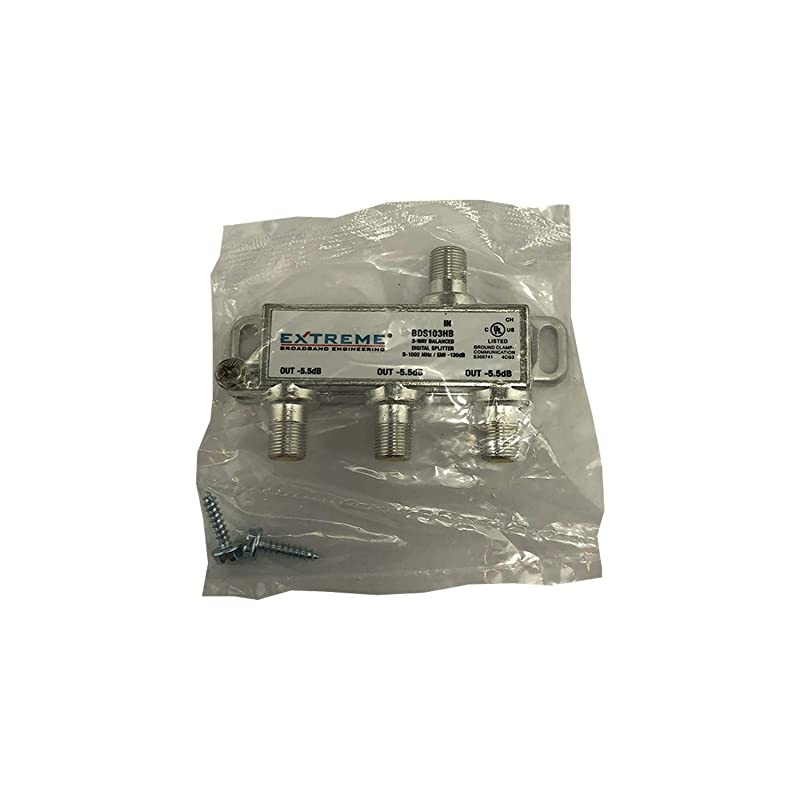 Broadband Manufacturing BDA103HB 3 Way Balanced HD Digital 1GHz High Performance Coax Cable Splitter