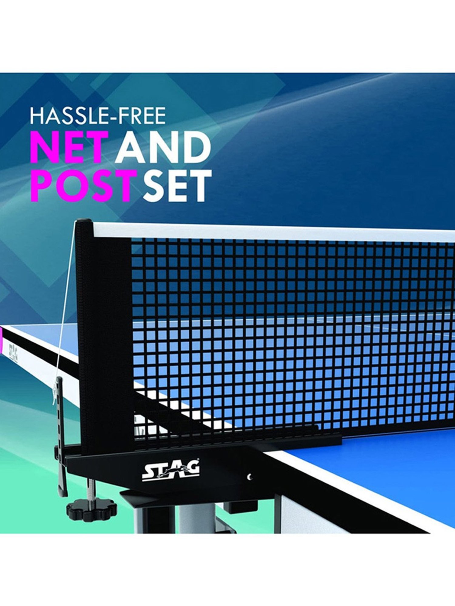 Stag Global 19mm Active Series Professional Quick Easy Setup Table Tennis Table (Blue)