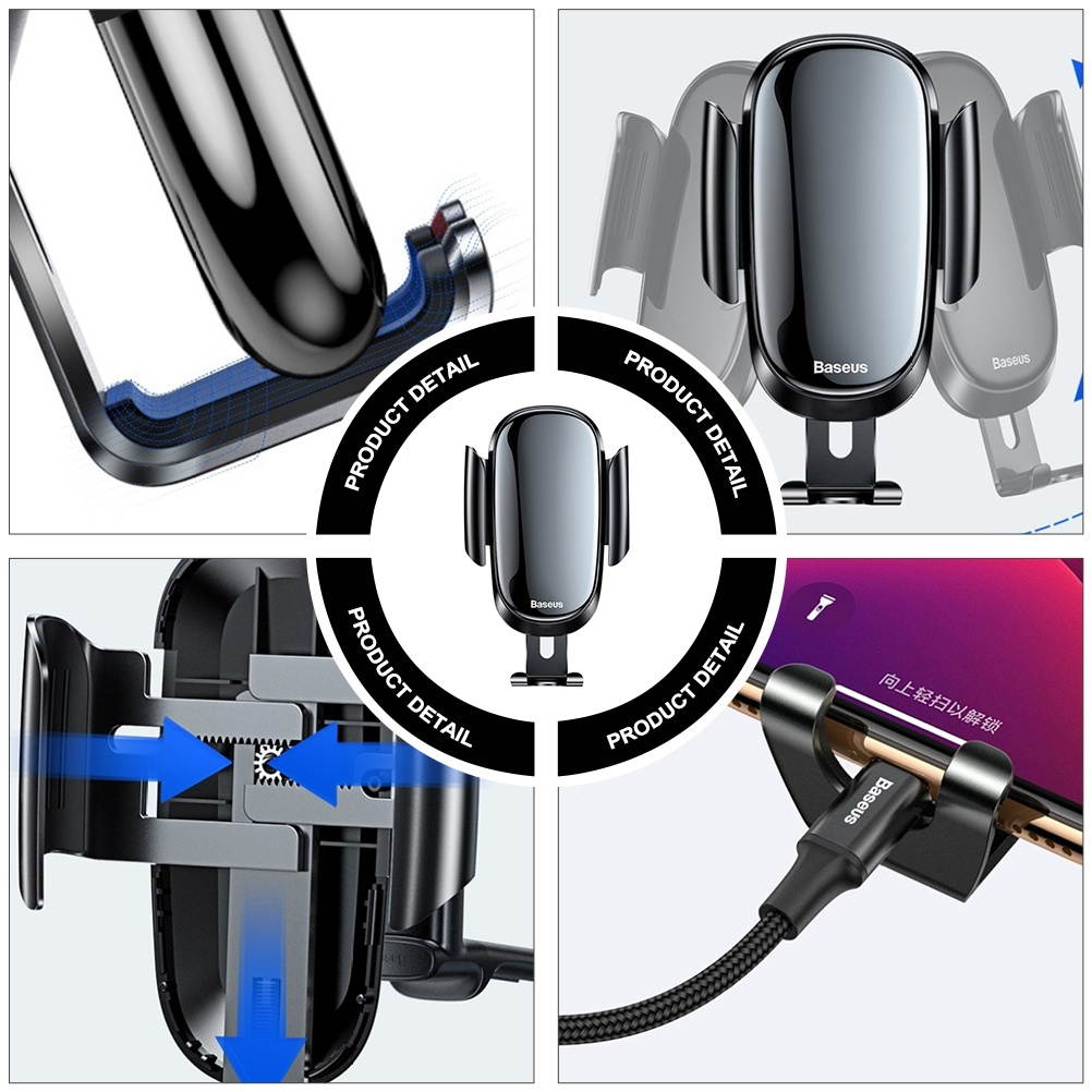 1pc Car Mobile Phone Stand Rotatable Metal Phone Holder Bracket Navigation Stand