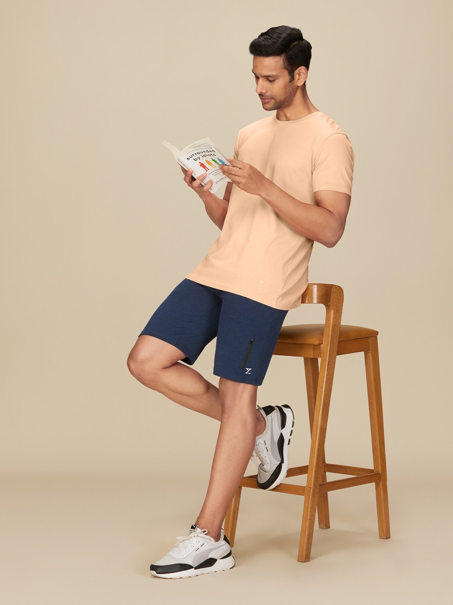 XYXX Peach Blush Cotton Regular Fit T-Shirts