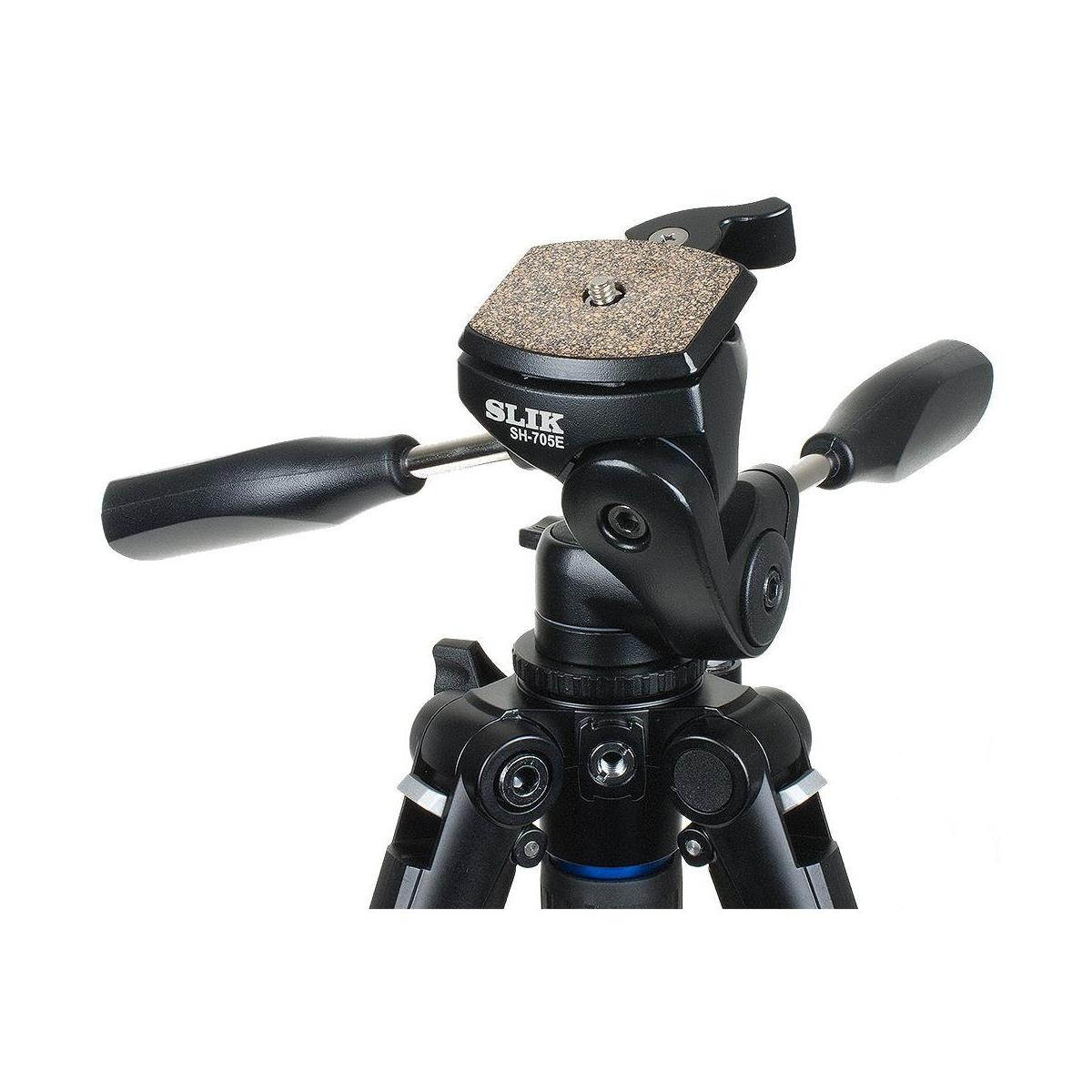 Slik Pro AL-323DX Tripod with SH-705E 3-Way Pan Head, 8.8 lb Capacity #613-357