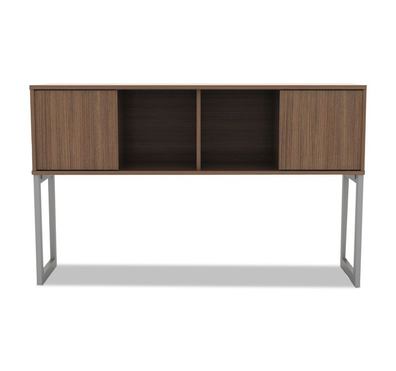 Alera Open Office Desk Series Hutch, 60w x 15d x 36 1/2h, Modern Walnut LSHH60WA
