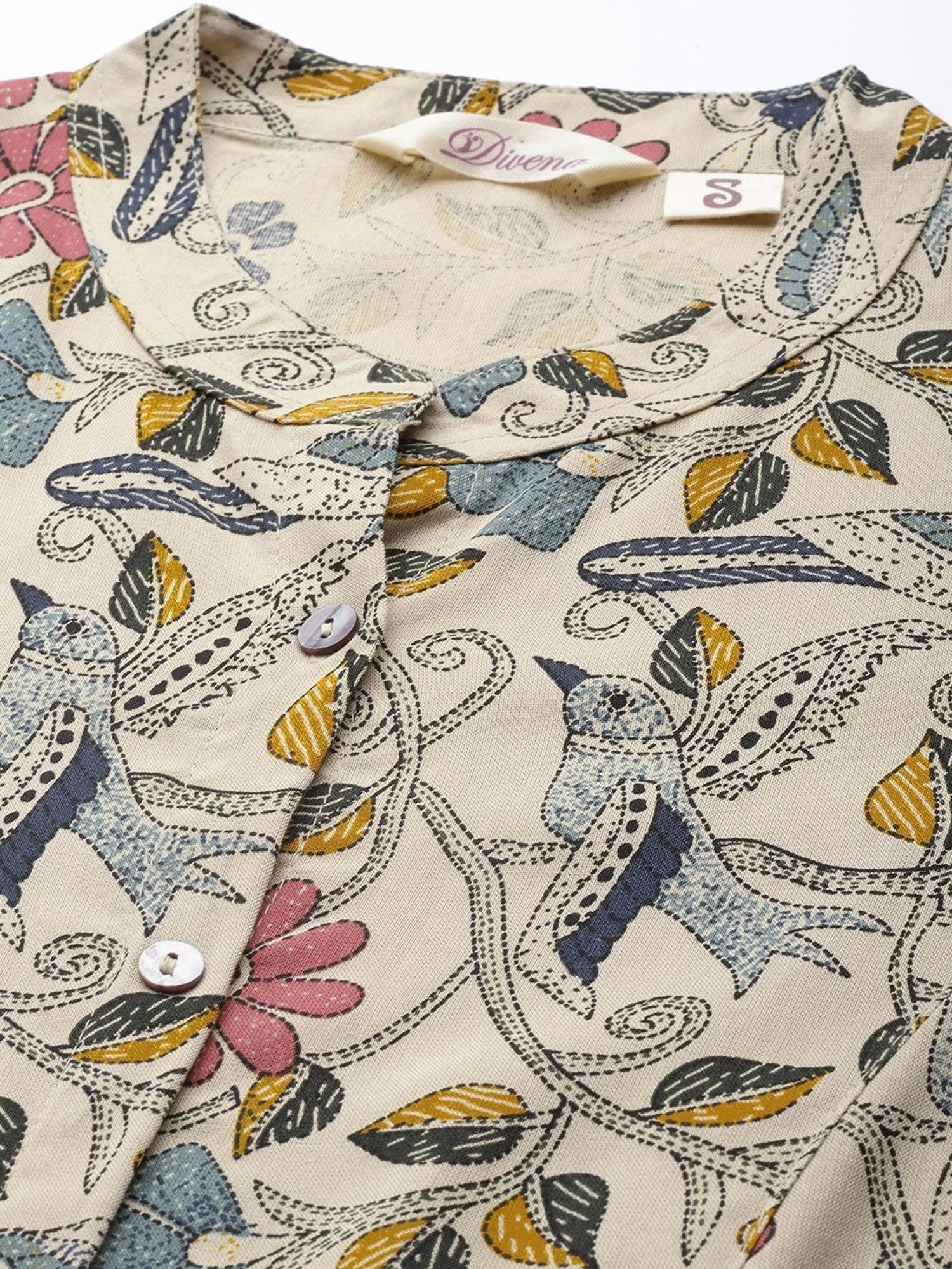 Divena Beige Printed Top