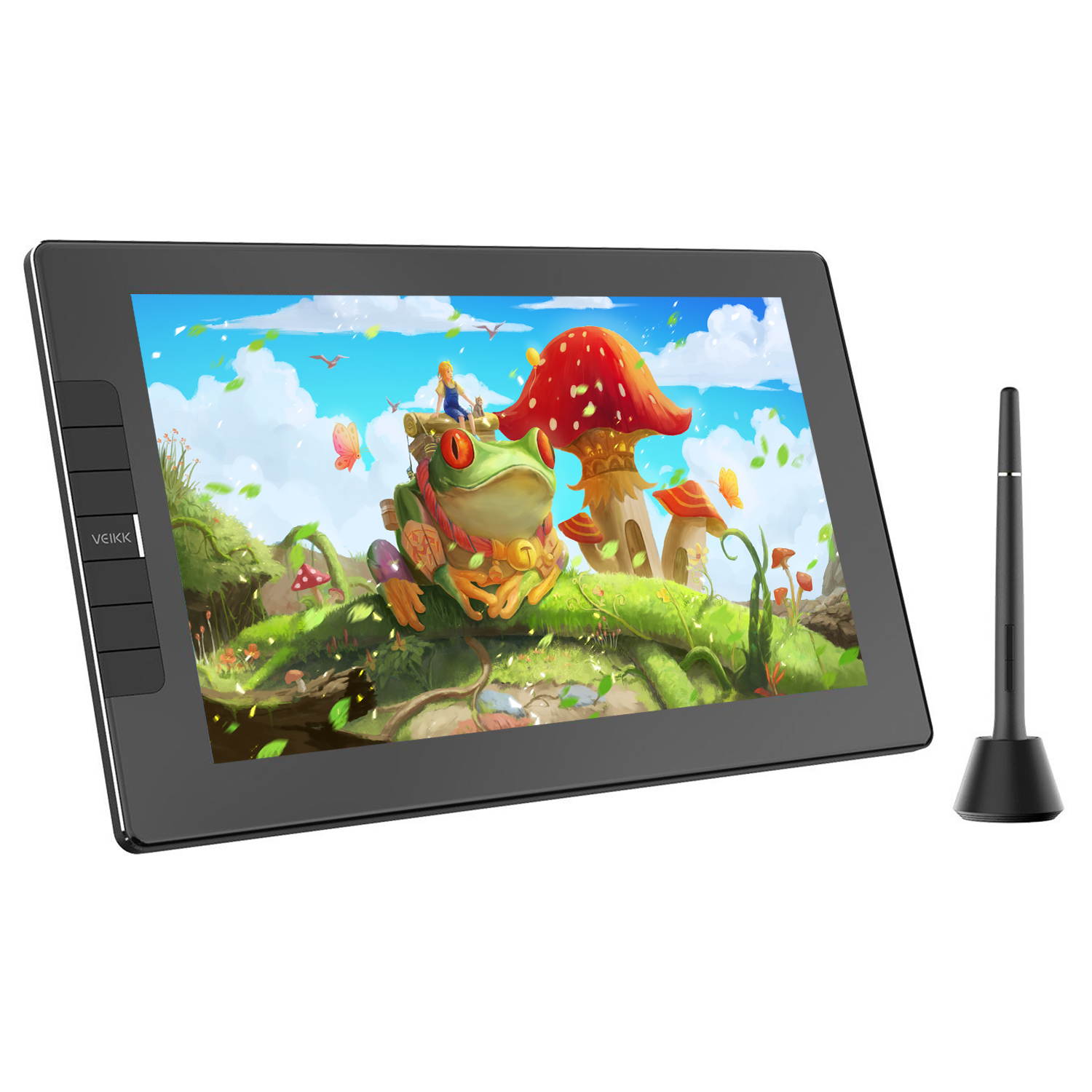 VEIKK VK1200 Graphic Display Graphics Drawing Monitor with Tilt Function Battery Free Stylus and 6 Shortcut Keys (8192 Levels Pen Pressure and 72% NTSC)-11.6 Inch IPS Pen Monitor with stand