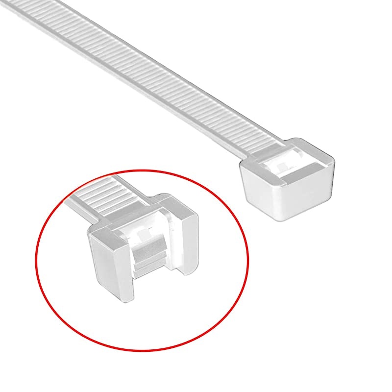 6 Inch Selflocking Zip Ties, 40 Lbs Tensile Strength Wire Ties (Industrial Grade Cable Ties) Pack of 100 White