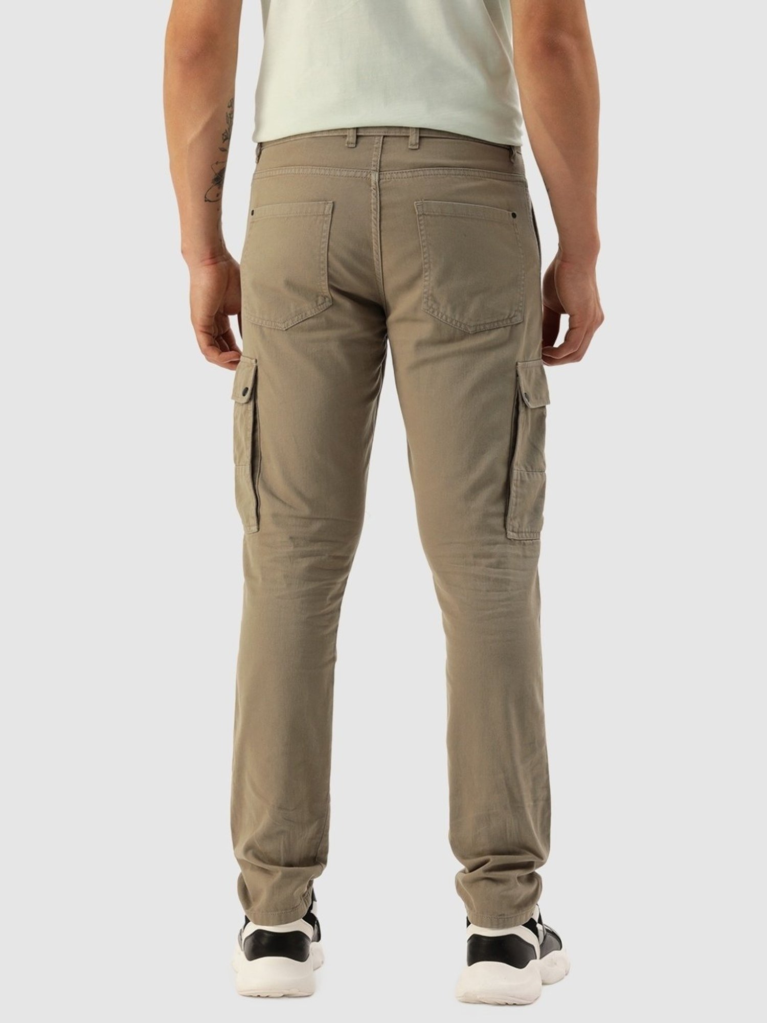 IVOC Grey Cotton Regular Fit Cargos