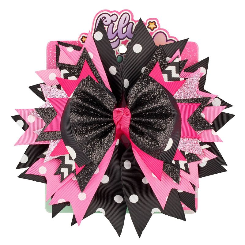Lily Frilly Hair Bow - Black