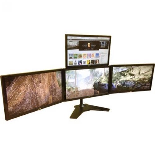 Amer Mounts Stand Base Quad One Over Three 24" Screen Mount - Black