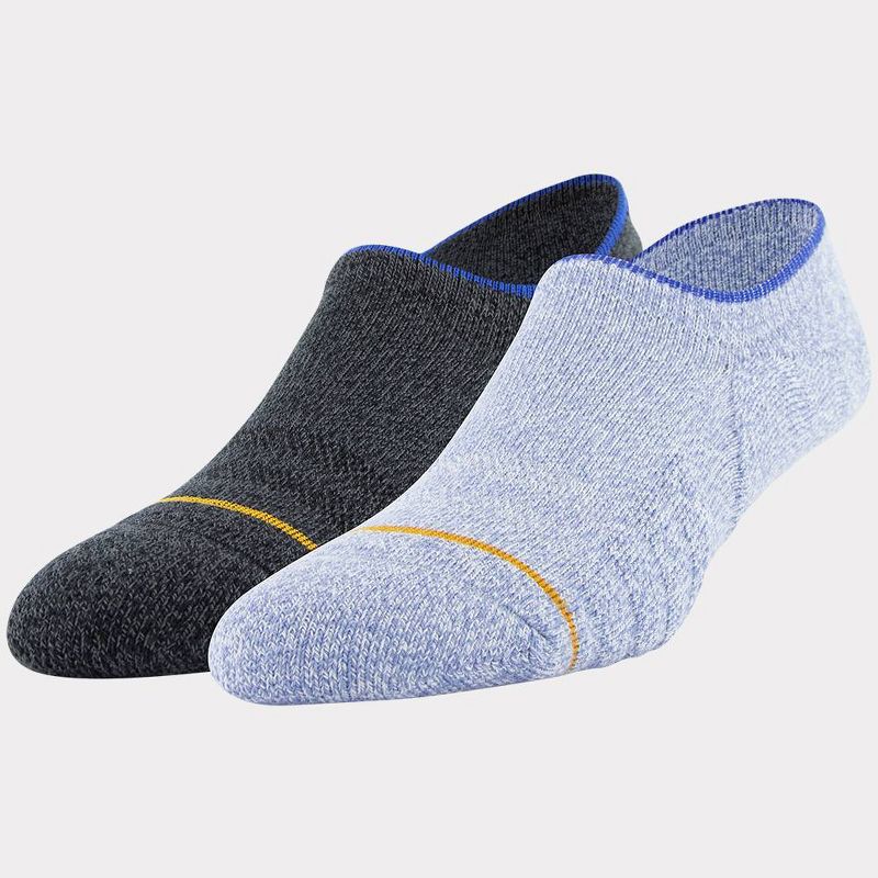 Signature Gold by GOLDTOE Men's Native Nomad Invisible Sneakers Marled Socks 2pk - Charcoal 6-12.5