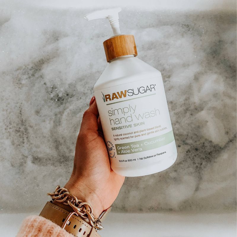 Raw Sugar Simply Hand Wash Sensitive Skin Green Tea + Cucumber + Aloe - 16.9 fl oz