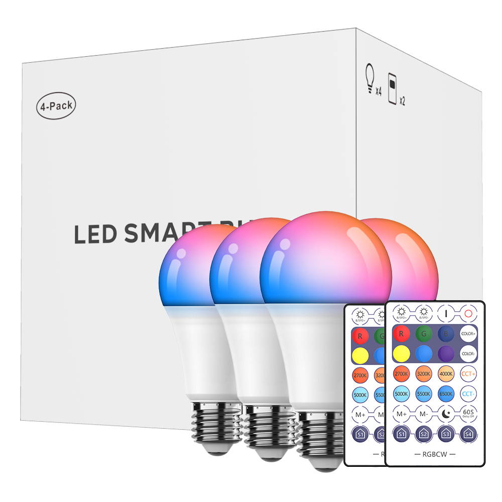 Alexa Smart Light Bulbs,TROPRO&rsquo;s LED RGBCW Color Changing,85W Equivalent E26 9W WiFi Led Bulb , Work with Google Home Amazon Echo, 2.4Ghz WiFi Only, No Hub Required 4 Pack