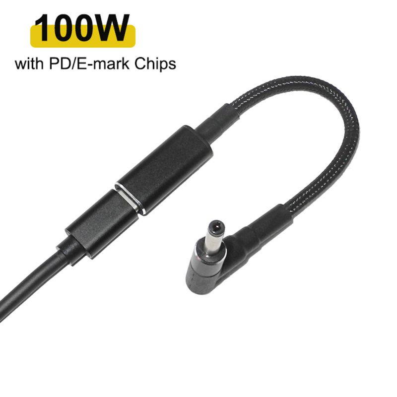 100W USB C Type-C Female to 4.0x1.7mm DC Tip PD Power Cable for Lenovo ideapad Laptops