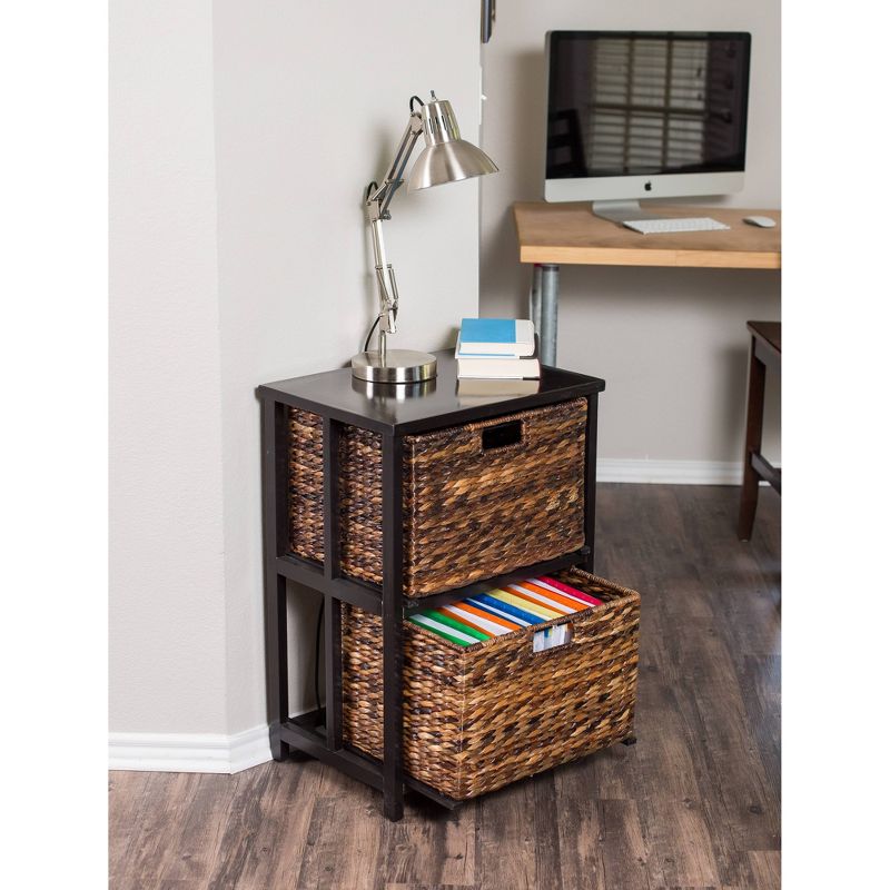 BirdRock Home 2 Tier Abaca File Storage Cubby