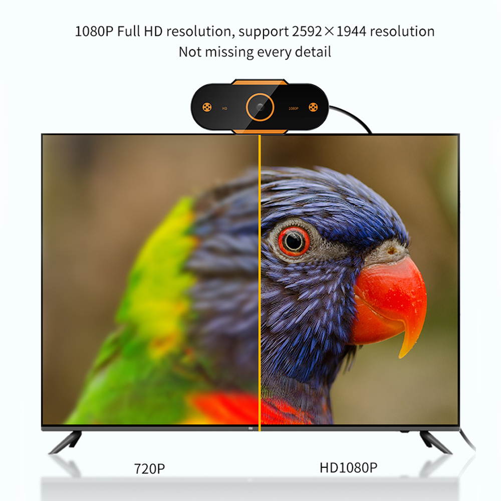 2K HD Stream Webcam with Microphone - HD Streaming & Recording at 30Fps - 500M Pixel Auto-focusing Web Camera Resolution 2592*1944