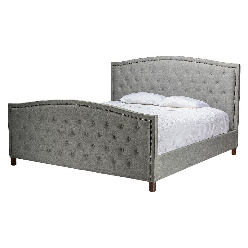 Queen Seville Linen Upholstered Bed Linen Coral - Skyline Furniture