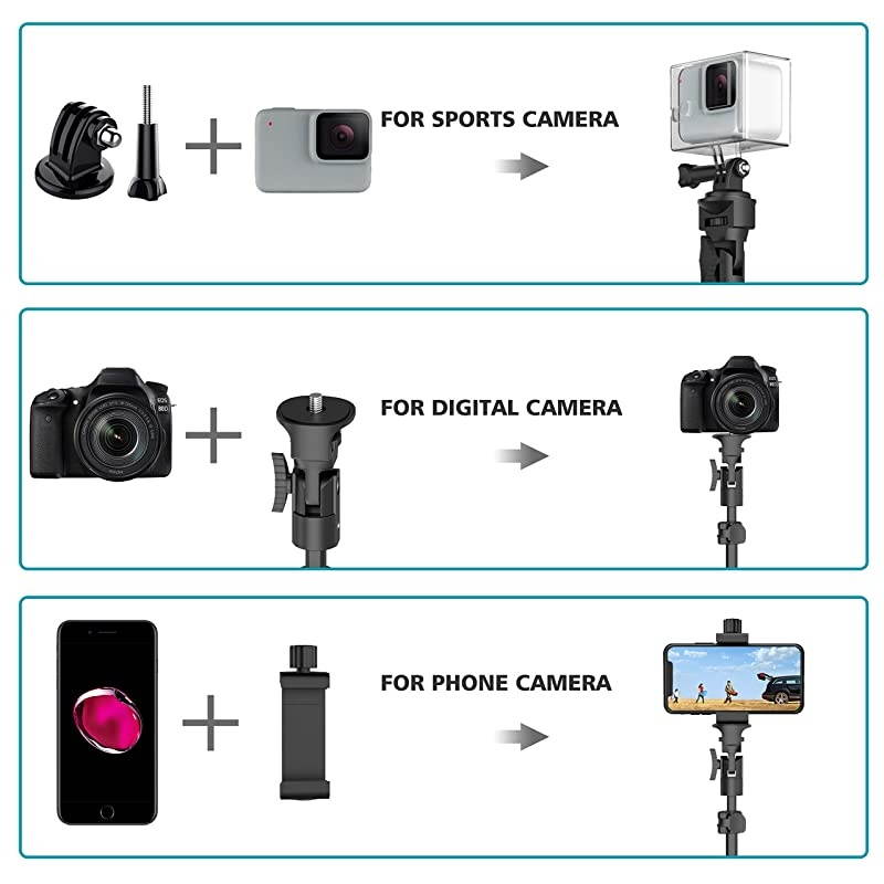 Stick Tripod54quot Extendable Camera Stick with Tripod Stand and Detachable Wireless Remote Shutter for iPhone 6 7 8 X Xs Samsung Galaxy S9 Note8 GoproAndroid PhonesDigital Cameras