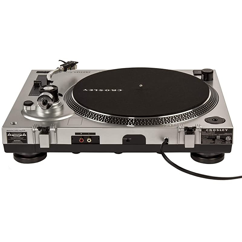 C100 BeltDrive Turntable with SShaped Tone Arm with Adjustable Counterweight Silver