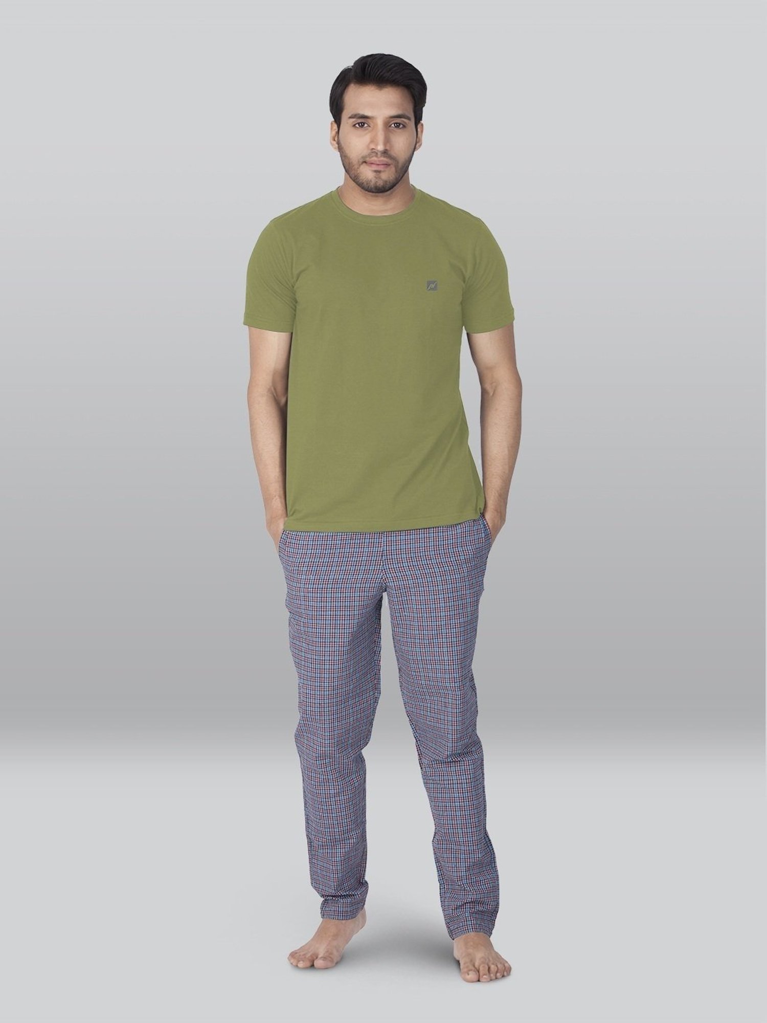 Lux Nitro Turquoise & Olive Regular Fit T-Shirt Pack of - 2