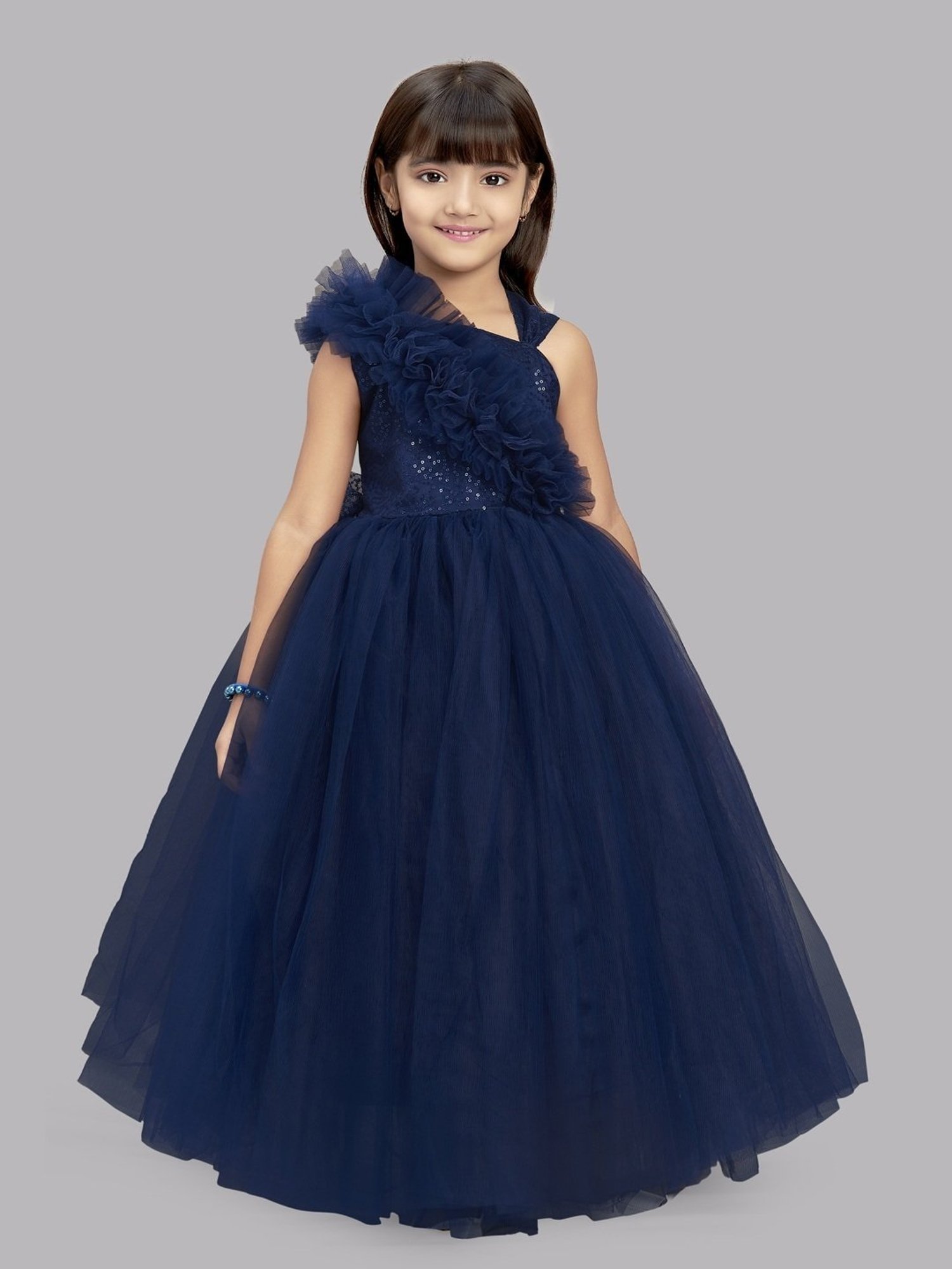Pink Chick Kids Navy Sequence Gown