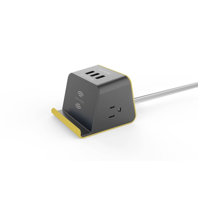 MyDesktop 29W Wireless Charging Stand with 3 USB Ports and 2 Power Outlets