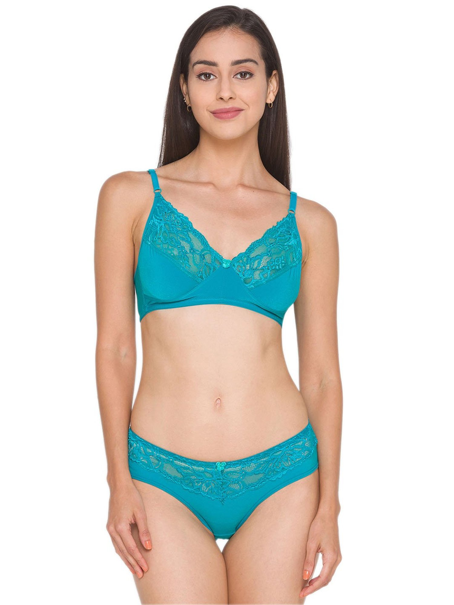 Candyskin Blue Lace Bra With Bikini Panty