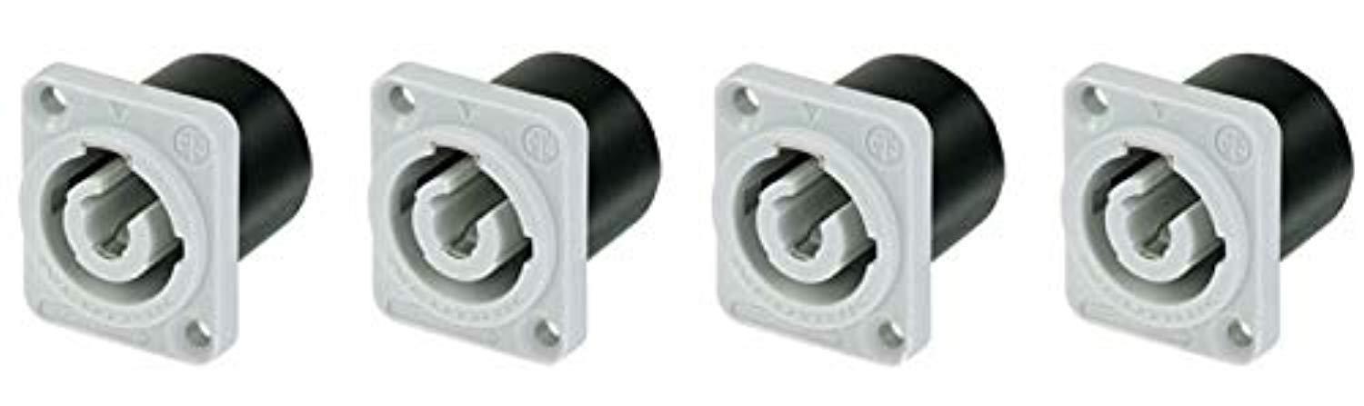 4 pack neutrik nac3mpb-1 powercon receptacle power out gray rated 20a/250v (ac)