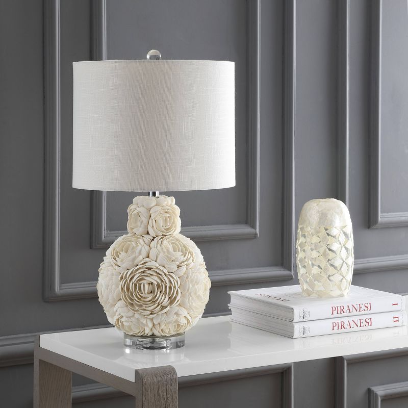 24" Seashell Rosette Table Lamp (Includes LED Light Bulb) White - JONATHAN Y