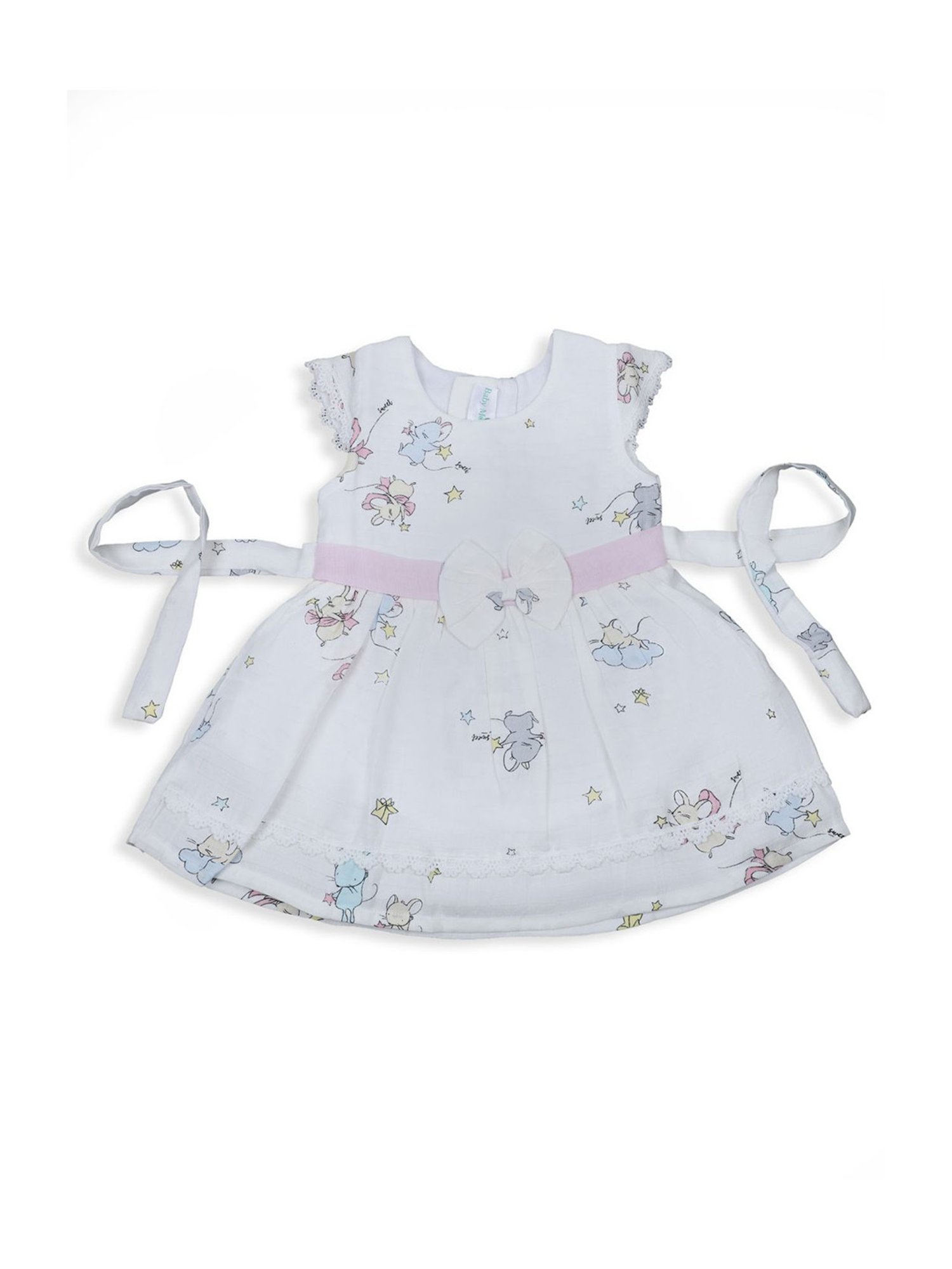 Baby Moo Kids Off-White Printed Dress