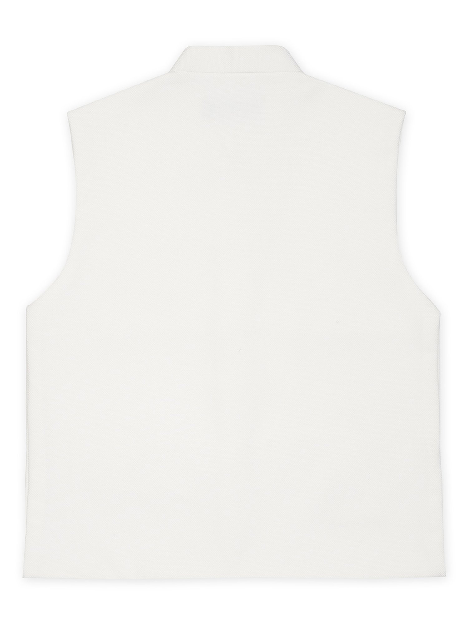 Cavio Kids White Solid Nehru Jacket