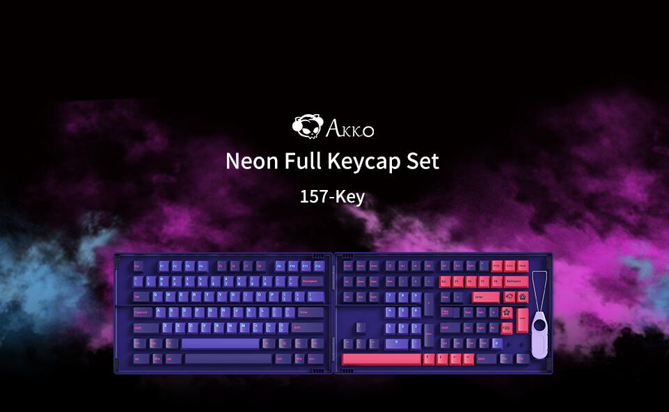 Akko Carbon Retro 158-Key ASA Profile PBT Double-Shot Full Keycap Set for Mechanical Keyboards with Collection Box