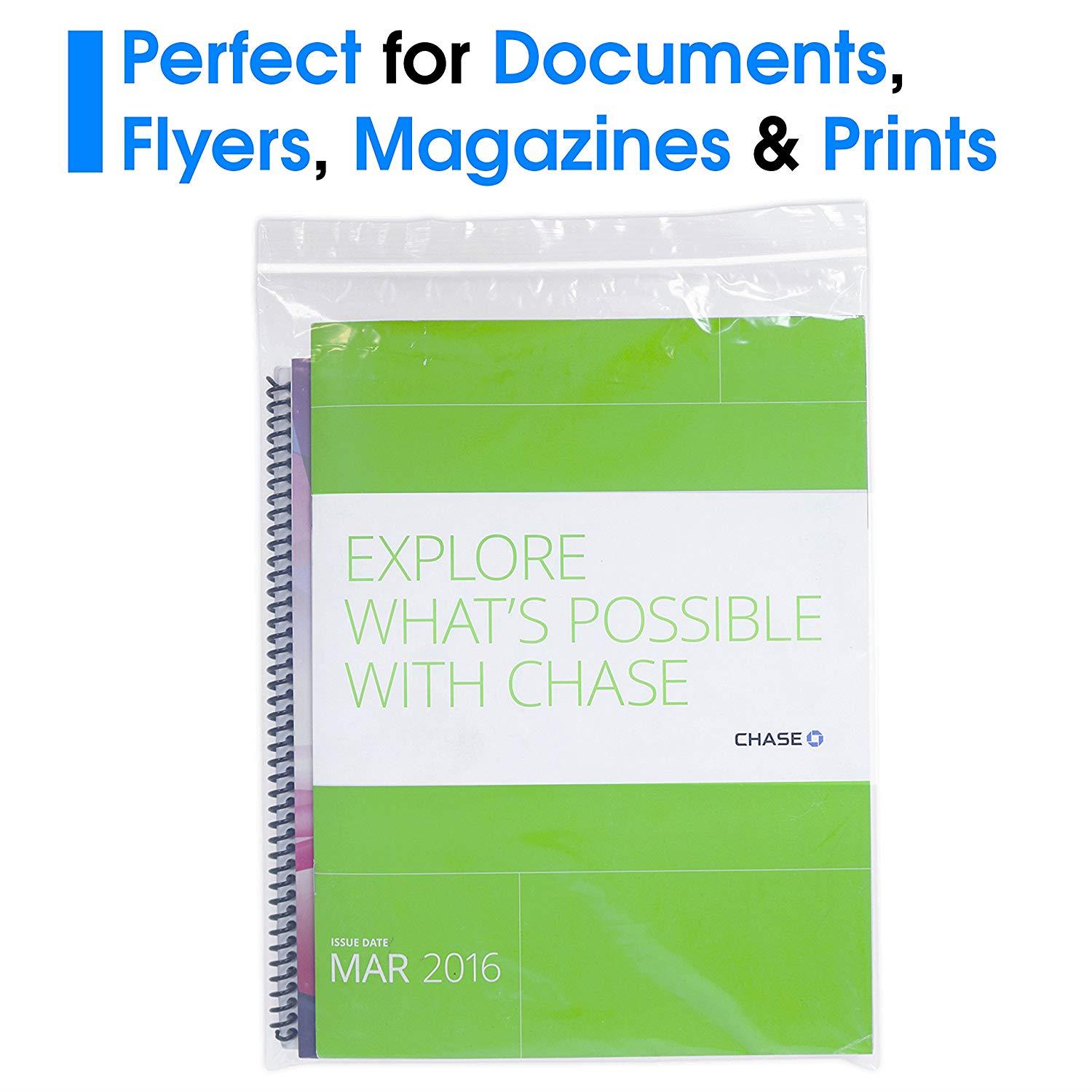 500 Count - 10 X 13, 2 Mil Clear Plastic Reclosable Zip Poly Bags with Resealable Lock Seal Zipper by Spartan Industrial (More Sizes Available)
