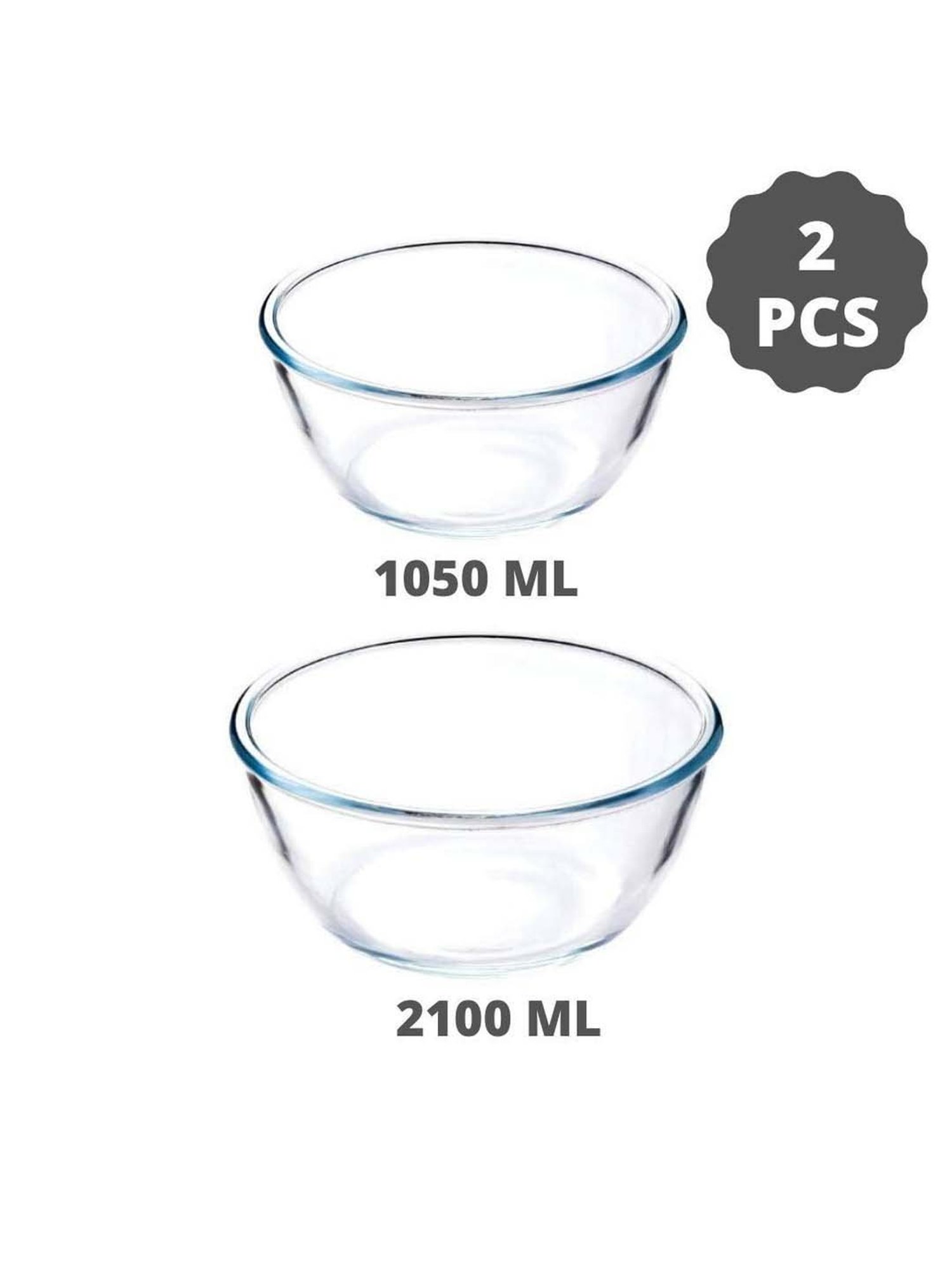 HAZEL Silver Stainless Steel Mixing Bowl - Set of 3 (2.1L)