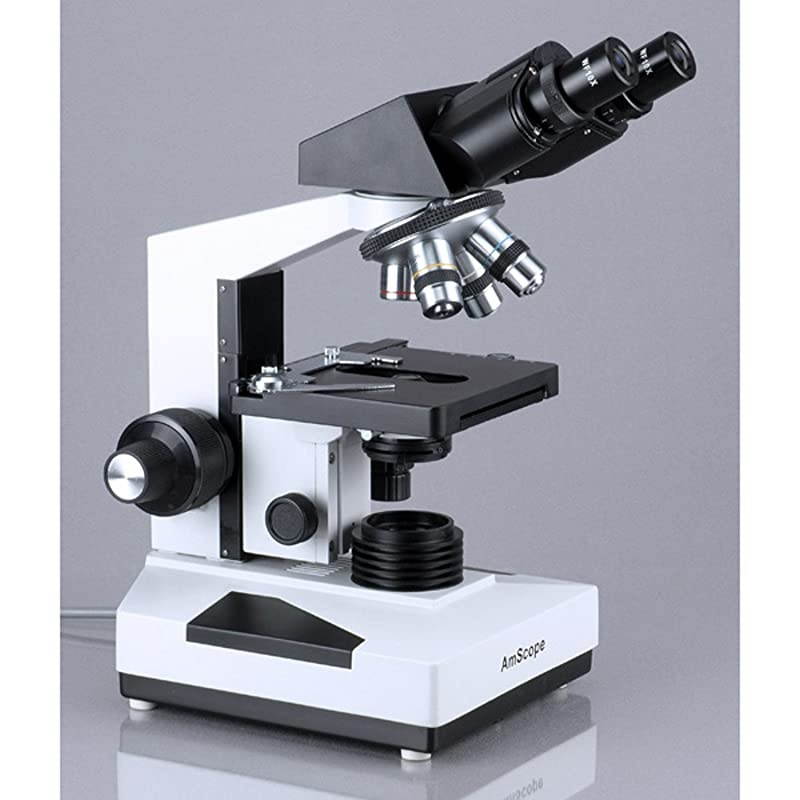 1600X Biological Compound Binocular Microscope + 50 Slides + 100 Coverslips