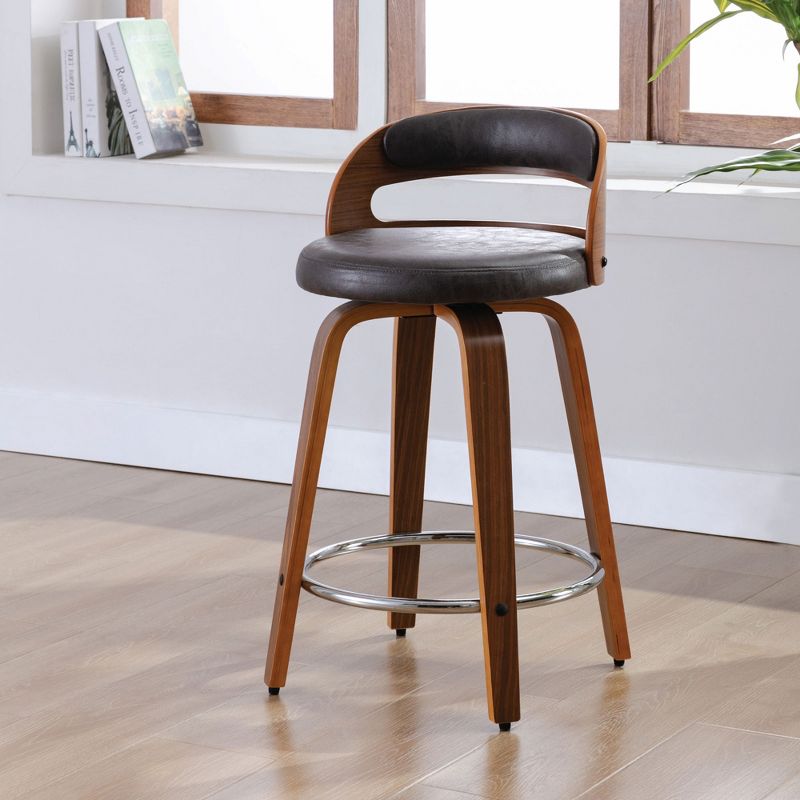 eLuxury Barrel Swivel Counter Stool