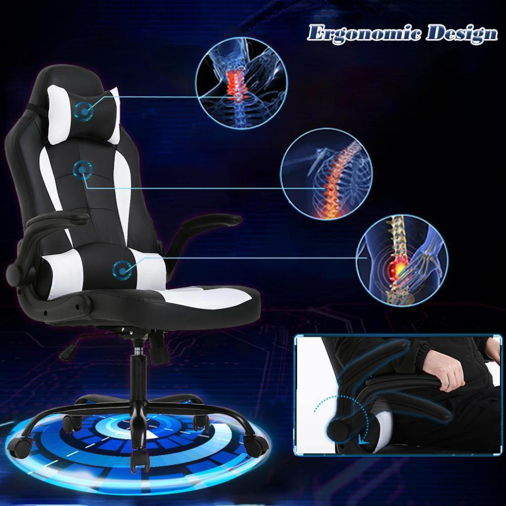Gaming Office Chair, High-Back PU Leather Racing Chair, Reclining Computer Chair