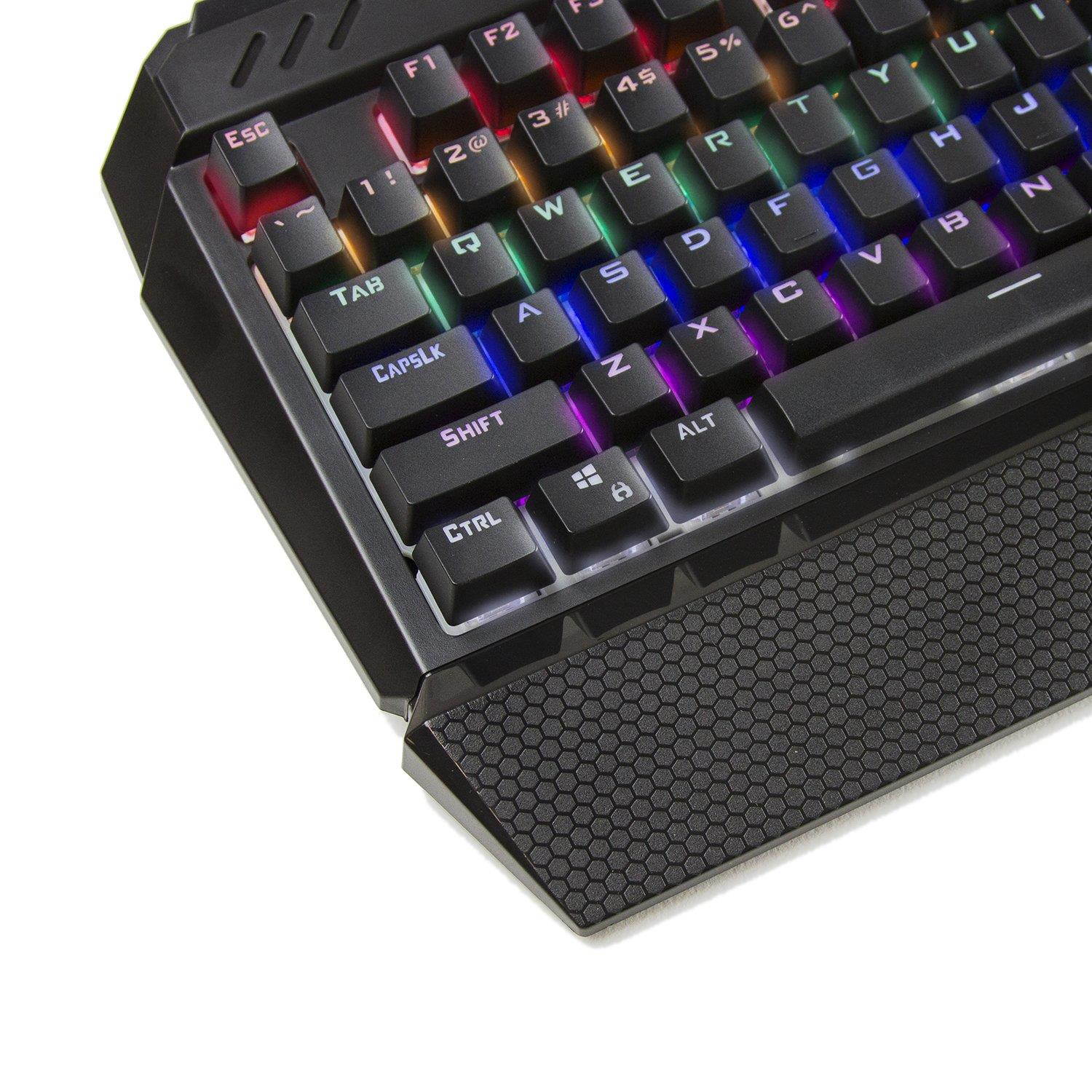 AULA Sapphire LED Backlit Mechanical Gaming Keyboard with Blue Switch, 104 Keys Ergonomic keyboard USB Wired Keyboard for Computer