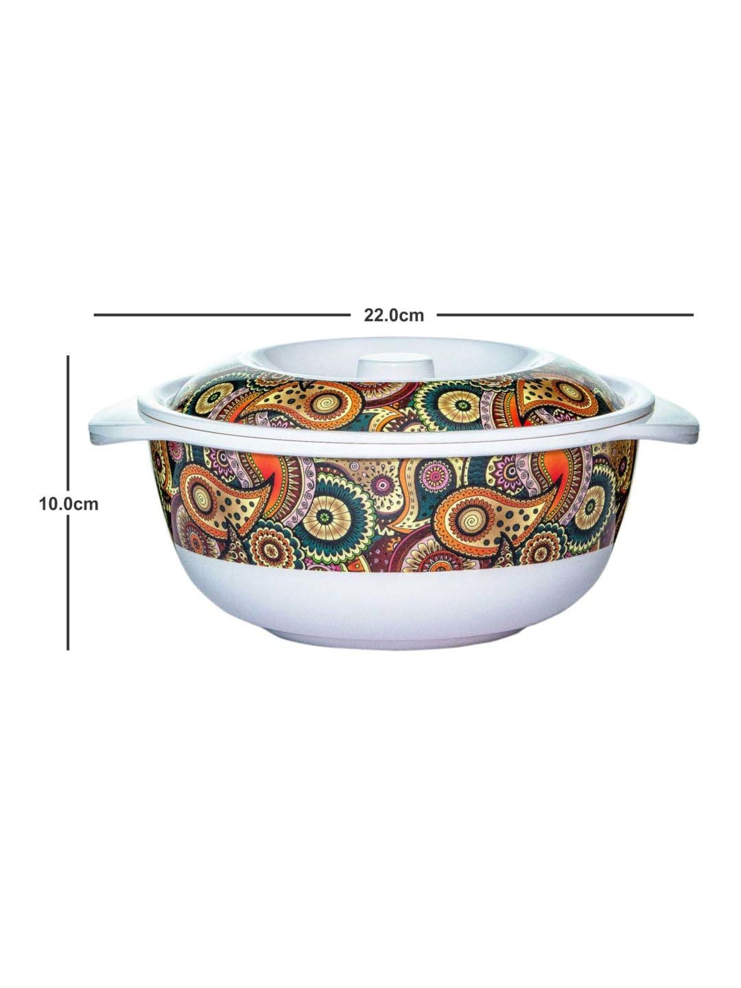 Servewell Tribal Paisley Multicolor Melamine Serving Casserole Set (1.25 L) - Set of 4