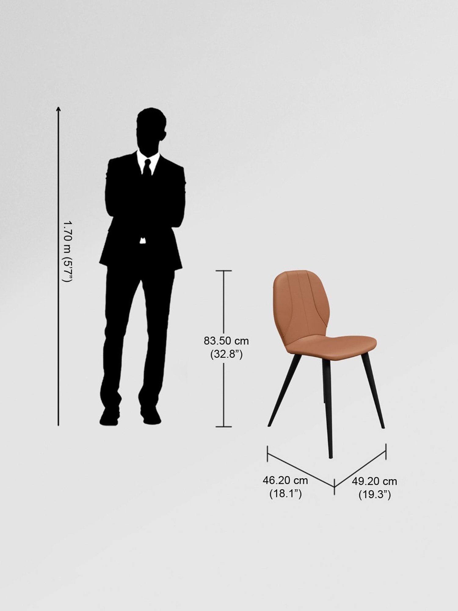 Durian Elanor Modern Brown & Beige Premium Leatherette Dining Chair